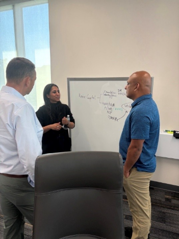 PEople chatting at FF Innovation Bootcamp